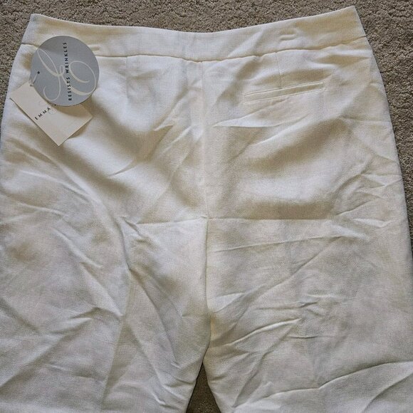 Emma James Wide Leg Pants Womens 16 Ivory Linen Blend Trousers Lined Washable - Picture 5 of 10